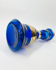 1950s CZECH GOLD GILDED COBALT BLUE BOTTLE VASE