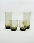 1950s GREY MINI TUMBLER GLASSES WITH PINCHED BASE