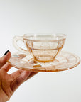 ANTIQUE DEPRESSION PINK PRESSED GLASS PLATE/BOWL/DINNER SERVICE
