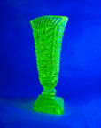 URANIUM GLASS FOOTED VASE