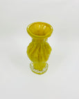 1970s GERMAN YELLOW CASED BARK GLASS VASE