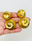 1970s OLENA 24K GOLD PLATED SPIRAL DROP CLIP ON EARRINGS