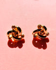 1960s PROPELLER CLIP ON EARRINGS WITH DIAMANTE