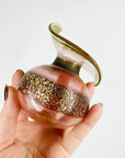 ANTIQUE FRENCH ART NOUVEAU FISSURE GLASS MINI VASE WITH GOLD GILDING