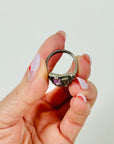ANTIQUE ART DECO SILVER MARCASITE AMETHYST COCKTAIL RING
