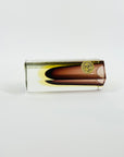 1950s AMETHYST PUPLE YELLOW MURANO SOMMERSO GLASS HEXAGONAL BLOCK POSY VASE