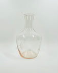 1950s ETCHED FLOWER PINK GLASS CARAFE/JUG
