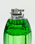1950s FACETED GREEN GLASS LIGHTER BOX