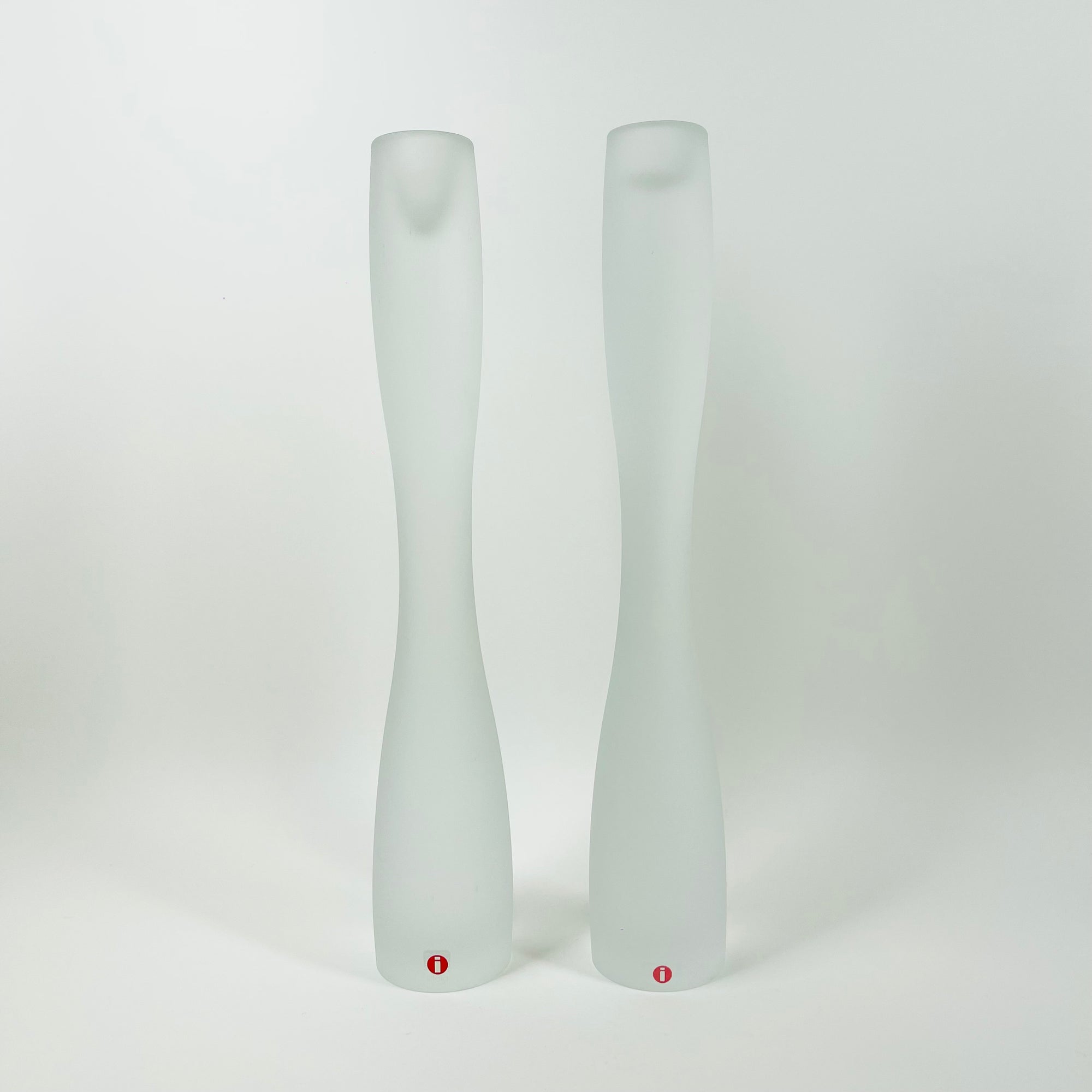 VINTAGE IITTALA FROSTED GLASS CANDLE HOLDERS