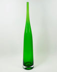 1980s EMERALD GREEN GLASS BOTTLE VASE