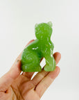 ANTIQUE GREEN JADE GLASS MINI CAT