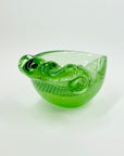 1950s ITALIAN MURANO GREEN LATTICINO SOMMERSO TREFOIL GLASS ASHTRAY