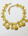 1980s GIVENCY ESTRUCAN STYLE MEDALLION LAYERED CHARMS NECKLACE