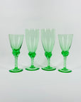 MIDCENTURY GREEN GLASSES TWIST STEM