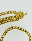 1990s CHANEL MATELASSE GOLD PLATED LOGO BELT
