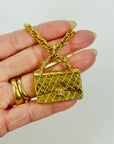 LIMITED EDITION 1995 CHANEL FLAP BAG PENDANT NECKLACE