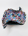1950s MULTI COLOURS CASED BLACK SPATTER MURANO GLASS SHELL BOWl