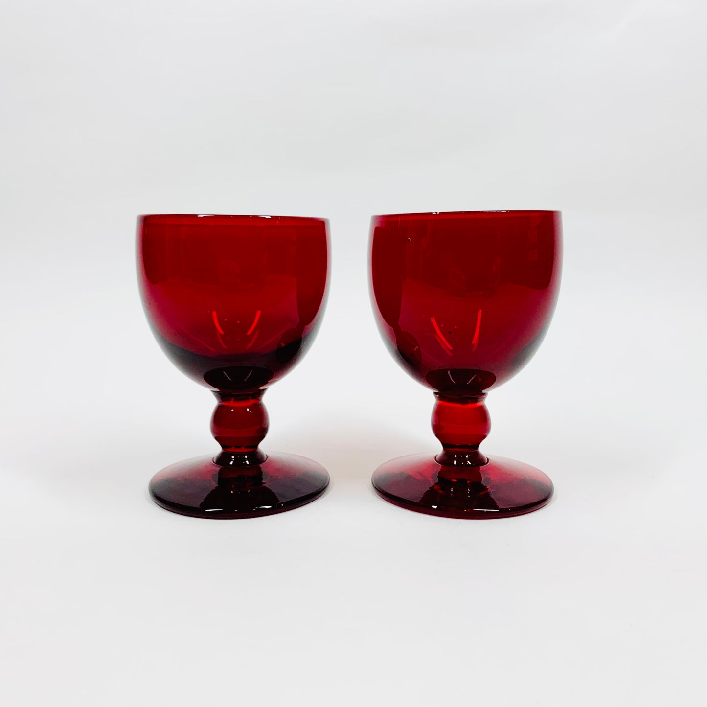 RUBY FOOTED SHOT GLASSES