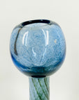 1980s KOSTA BODA MOUTH BLOWN BLUE ART GLASS VASE BY GORAN WARFF