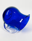 1980s MOUTH BLOWN COBALT BLUE SPATTER GLASS JUG
