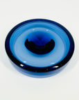 1960s SIGNED HOLMEGAARD COBALT BLUE GLASS TRINKET BOWL/ASHTRAY