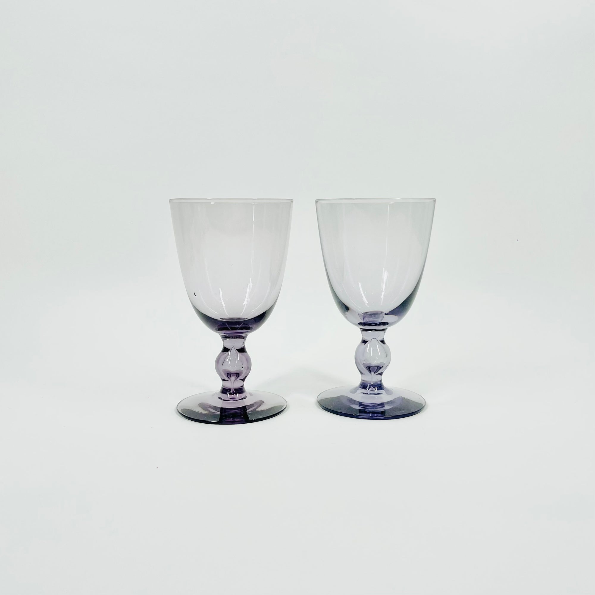 1950s LAVENDER/PURPLE FOOTED GLASSES