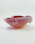1950s MURANO PINK CASED WHITE OPALINE PINCHED BOWL/ASTRAY