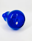 1980s MOUTH BLOWN COBALT BLUE SPATTER GLASS JUG