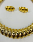 80s TEXTURED MATTE BRUTALIST BARCS NECKLACE SUITE