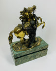 PAIR 19TH CENTURY BRONZE MARLEY HORSES