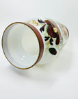 ANTIQUE VICTORIAN HAND PAINTED MILK GLASS VASE