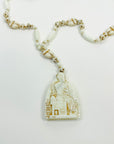 ART DECO URANIUM GLASS EGYPTIAN BEADS NECKLACE