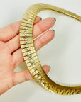 1950s CORO ROSE TEXTURED ETCHED X CLEOPATRA NECKLACE
