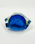 1970s FACETED MURANO COBALT BLUE GOLD GEODE BOWL