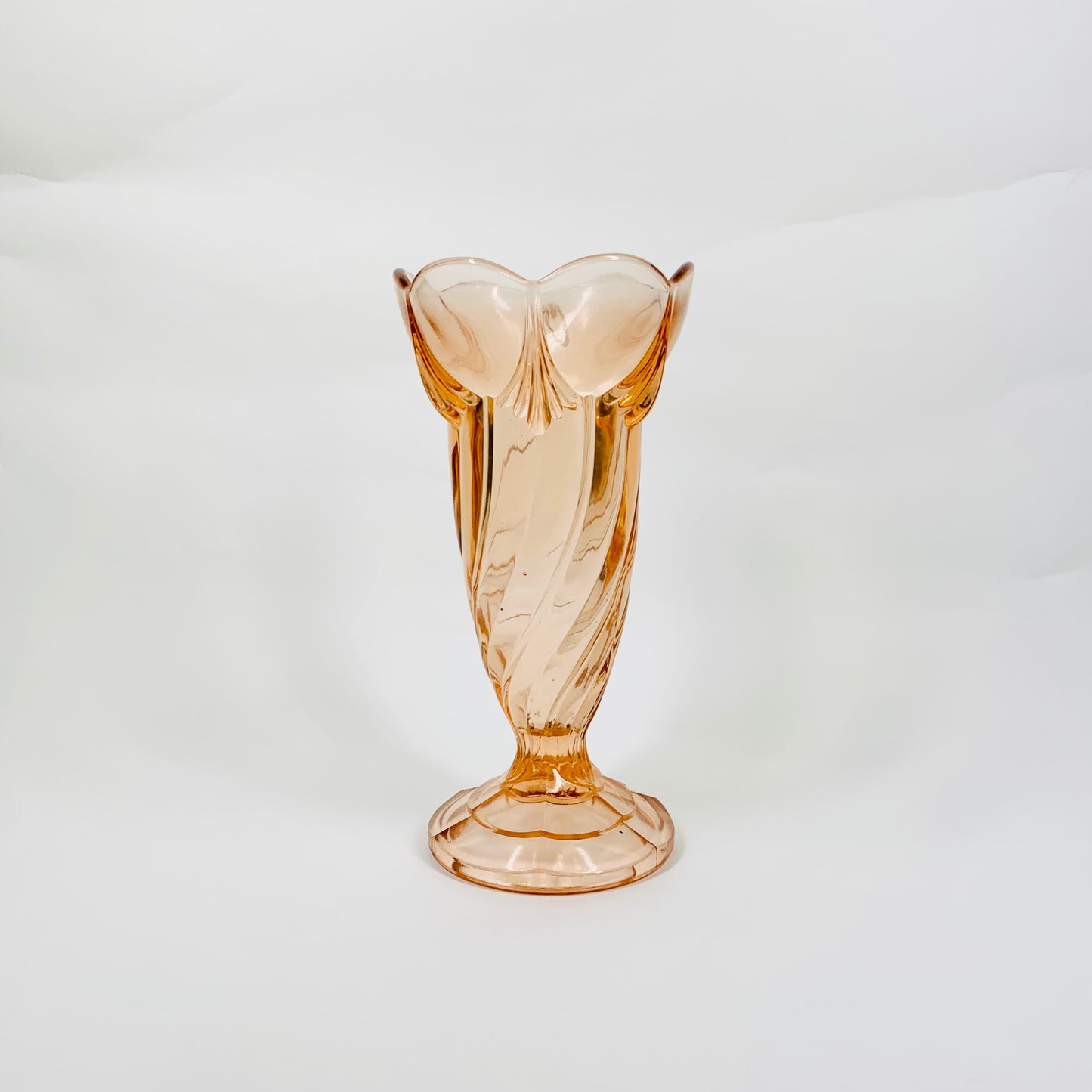 ART DECO PINK FOOTED VASE