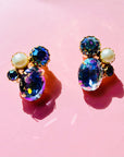 1950s SIGNED SCHIAPARELLI STATEMENT CLIP ON EARRINGS