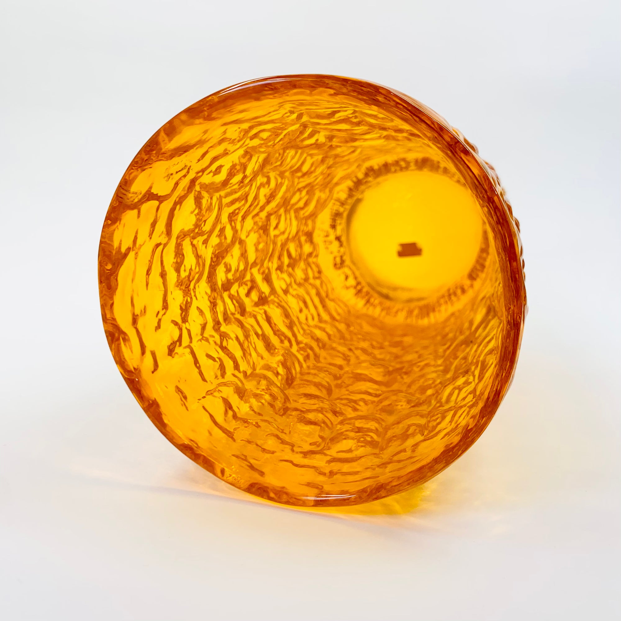 WHITEFRIARS ORANGE BARK GLASS VASE