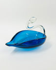 1970s JAPANESE BLUE GLASS SWAN PIN DISH
