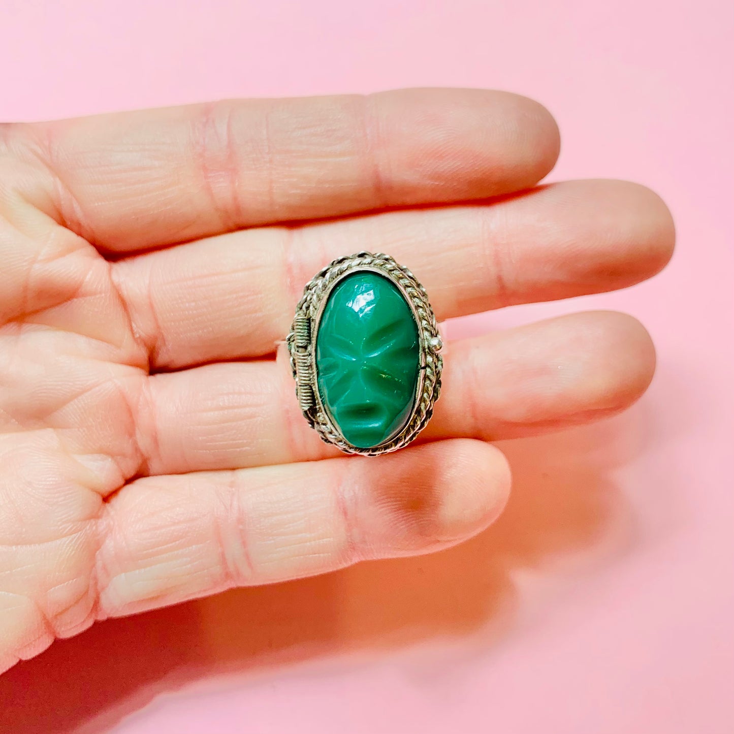 SILVER LOCKET RING