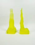 URANIUM GLASS NUDE FIGURINE BOOK ENDS