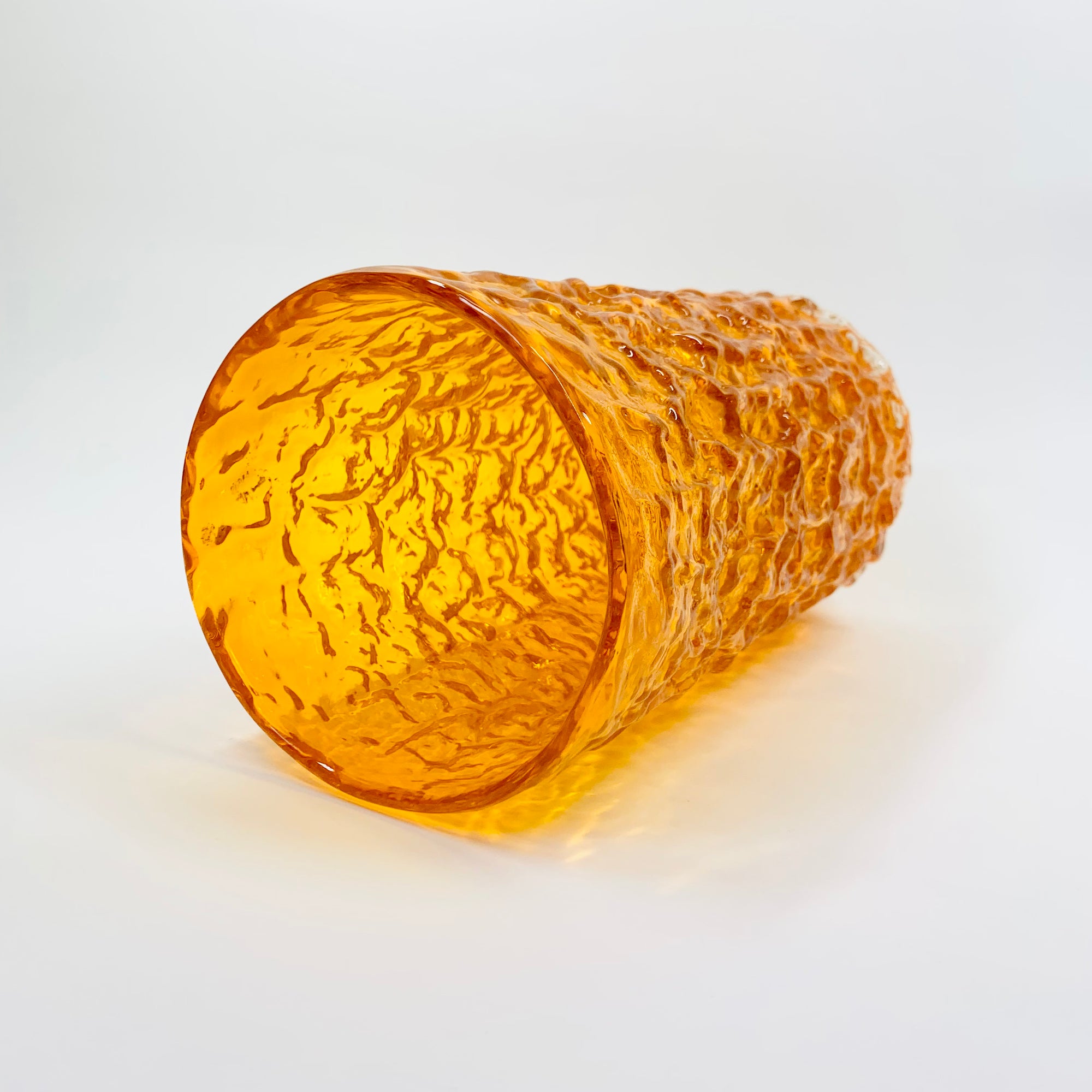 WHITEFRIARS ORANGE BARK GLASS VASE