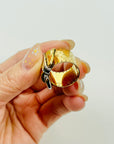 VINTAGE LOUIS VUITTON COSTUME TWO TONE MONOGRAM BUCKLE RING