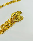 1990s CHANEL MATELASSE GOLD PLATED LOGO BELT