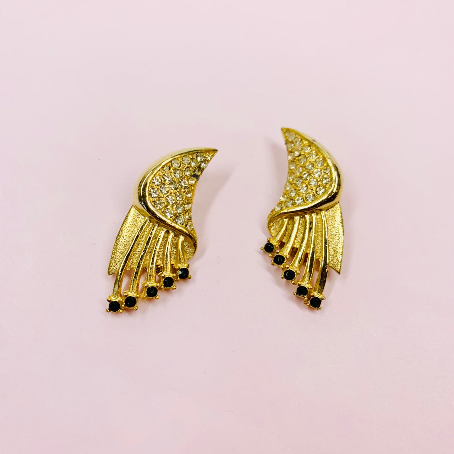 1950s BARCS BLACK BOUQUET EARRINGS