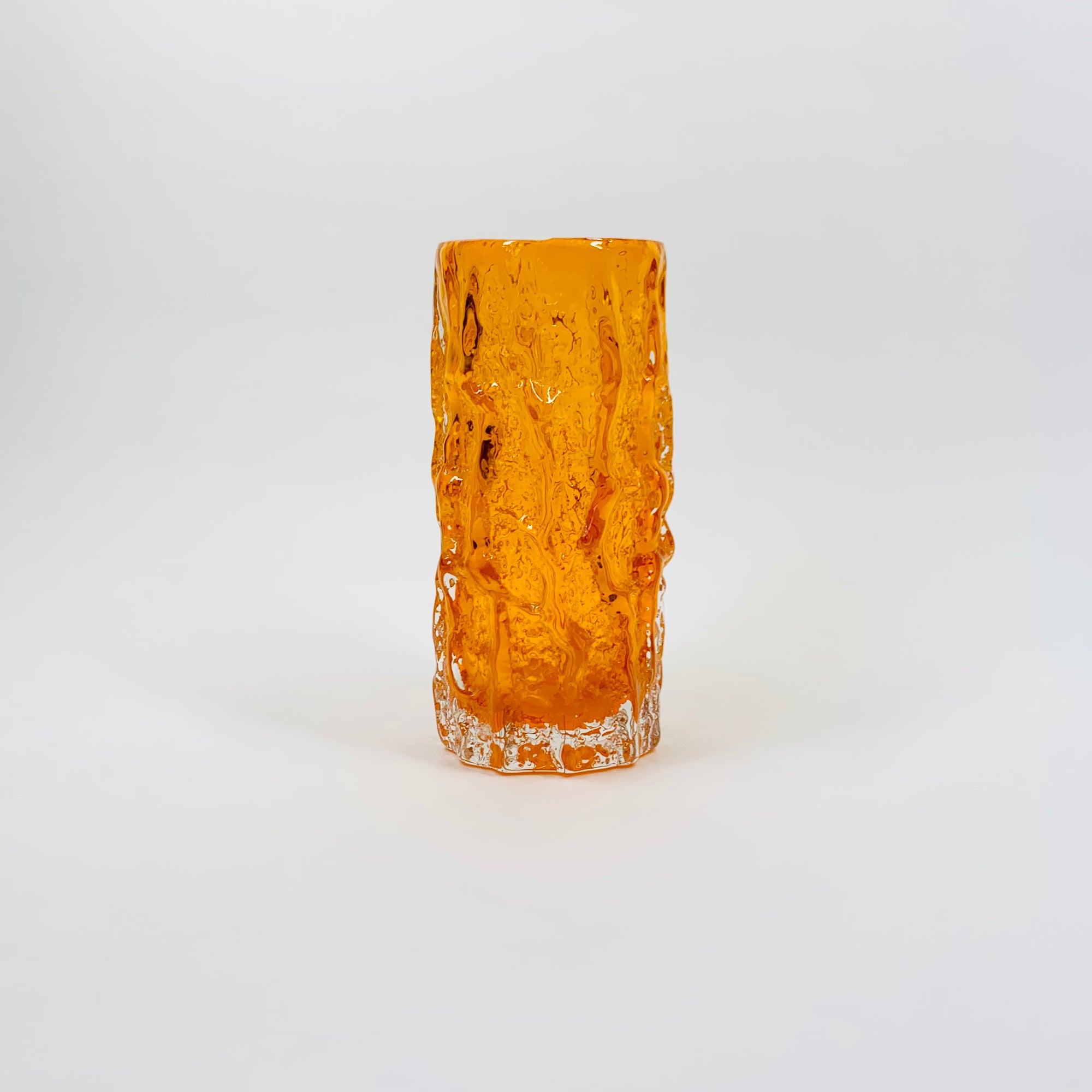 WHITEFRIARS ORANGE BARK GLASS VASE