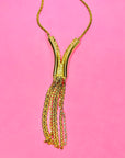 1970s CORO DIAMANTE WATERFALL LARIAT NECKLACE