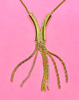 1970s CORO DIAMANTE WATERFALL LARIAT NECKLACE