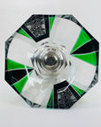 KARL PALDA GREEN BLACK SILVER FOOTED BOWL