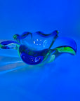 1940s URANIUM MURANO BLUE SOMMERSO GLASS BOWL