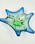 1970s CZECH SKLO UNION BLUE GREEN BOWL